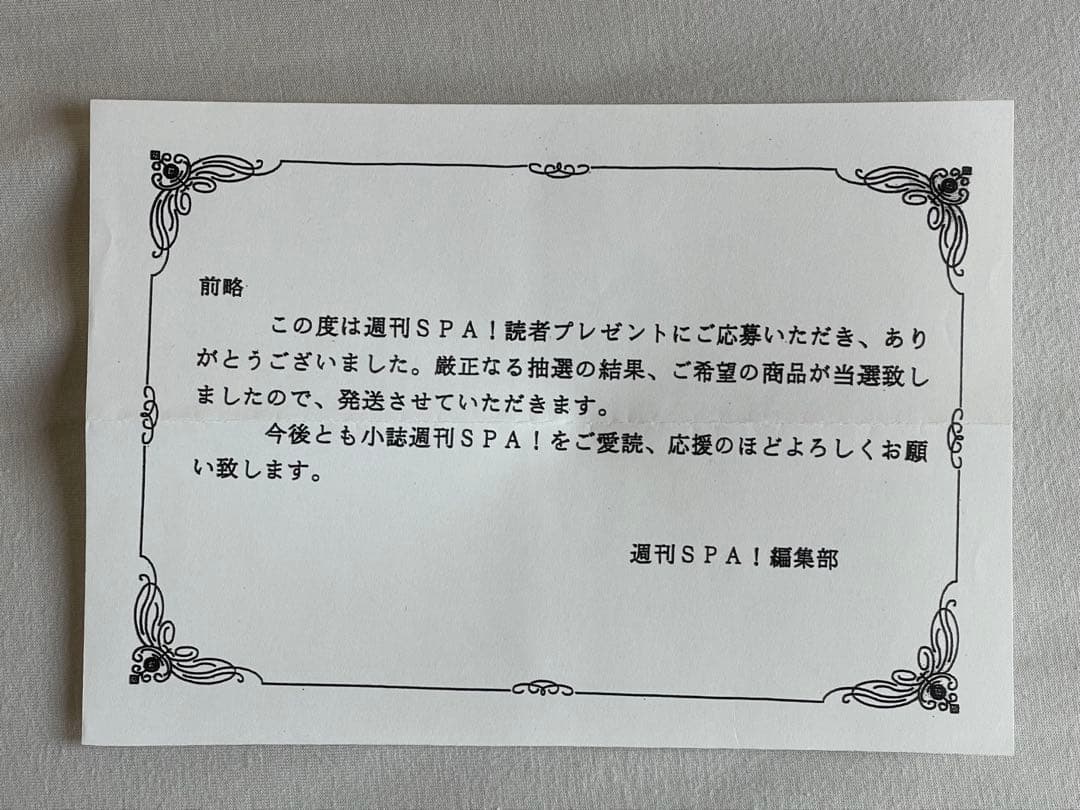 橋本マナミ　抽プレ　直筆サイン入りポラロイド写真 週刊SPA!