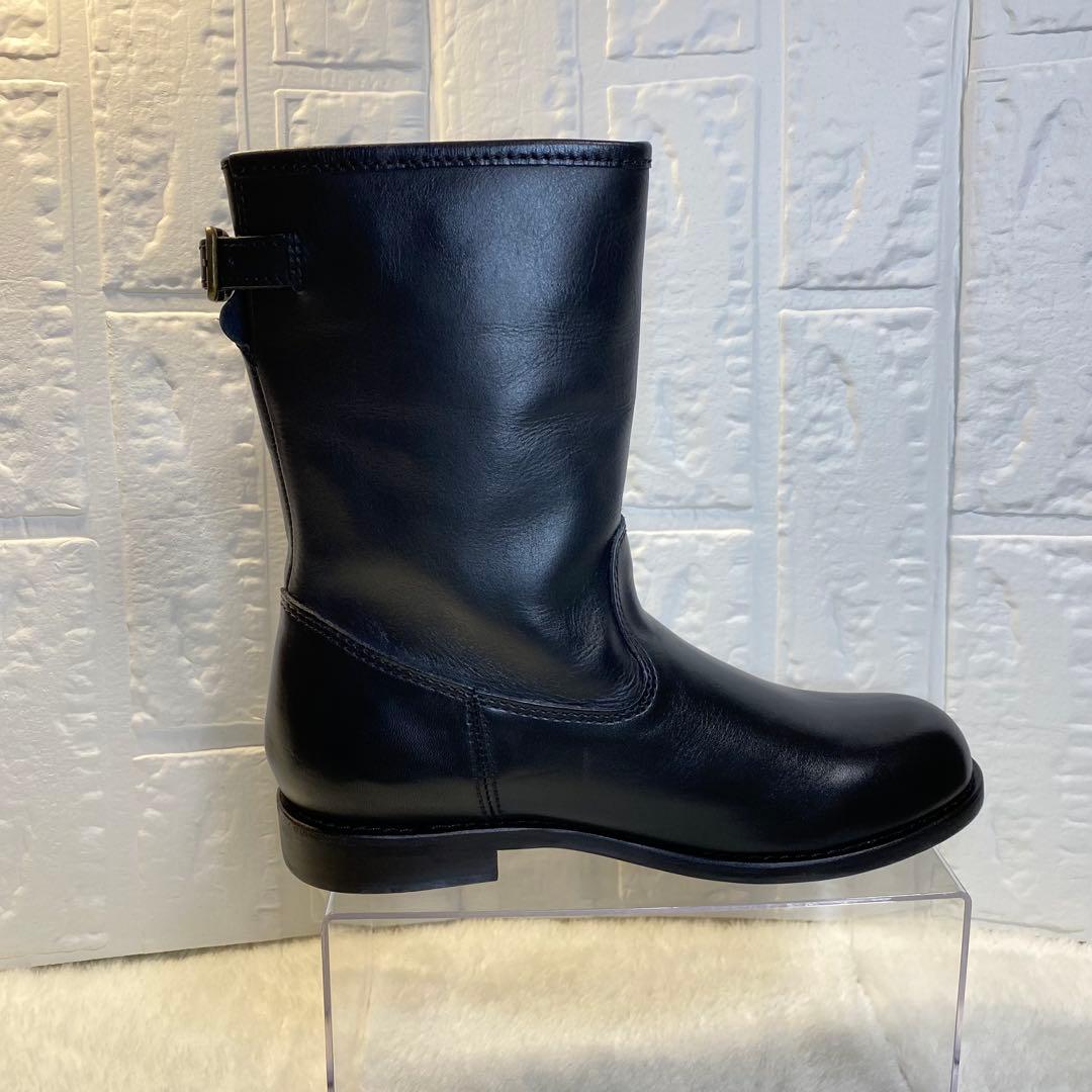 【美品】LOISIR レザーブーツ ブラック バックル付き L 24.5cm