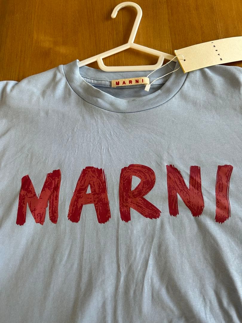MARNI ロゴ Tシャツ 半袖 ライトブルー