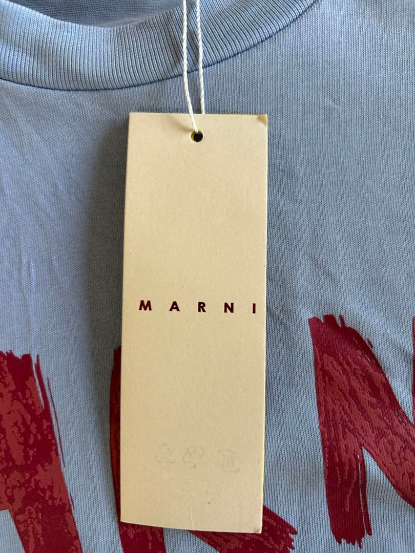 MARNI ロゴ Tシャツ 半袖 ライトブルー