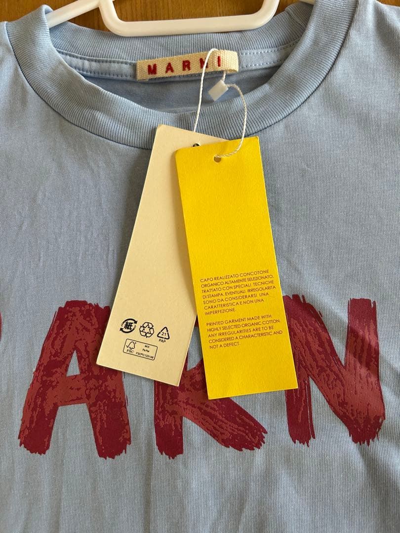 MARNI ロゴ Tシャツ 半袖 ライトブルー