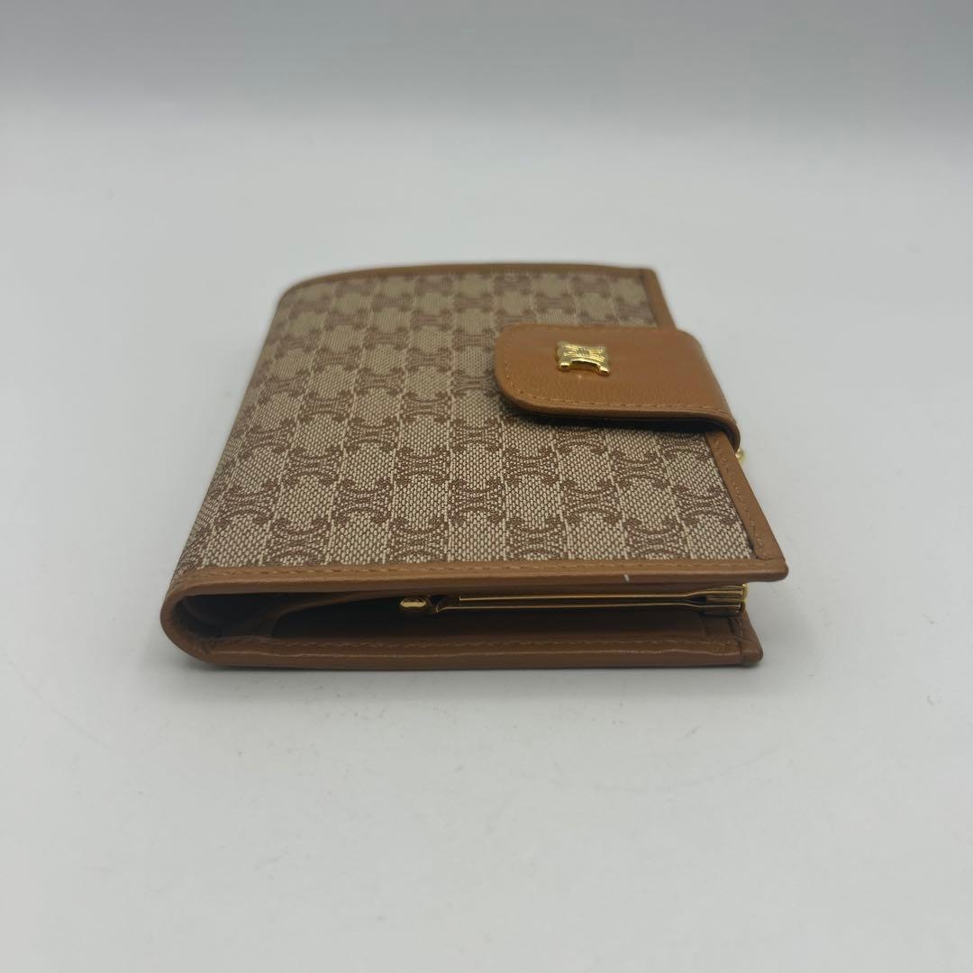 極美品 セリーヌ マカダム柄 二つ折り がま口 財布 Ｍ08 ヴィンテージ