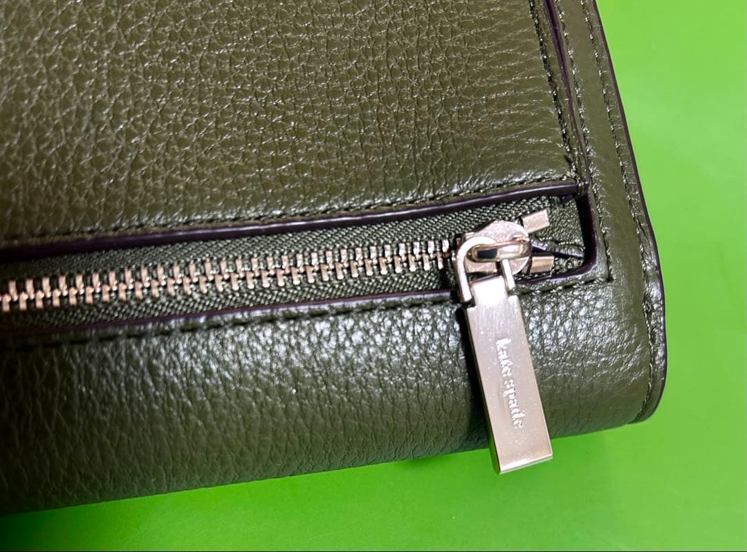 katespade ケイトスペード 長財布ペブルレザー ウォレット　グリーン