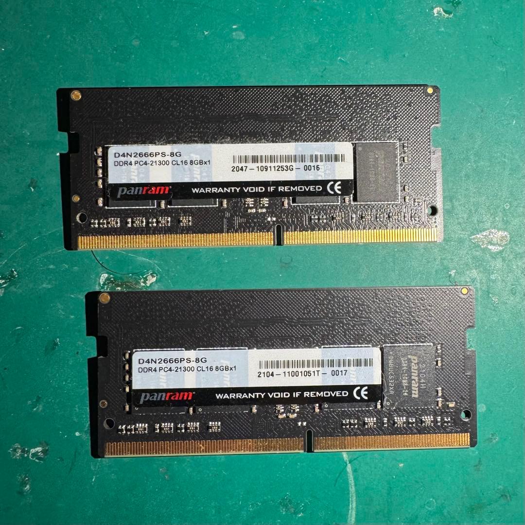 ス*ン様 DDR4 8GB×2枚 16GB ノート用メモリ