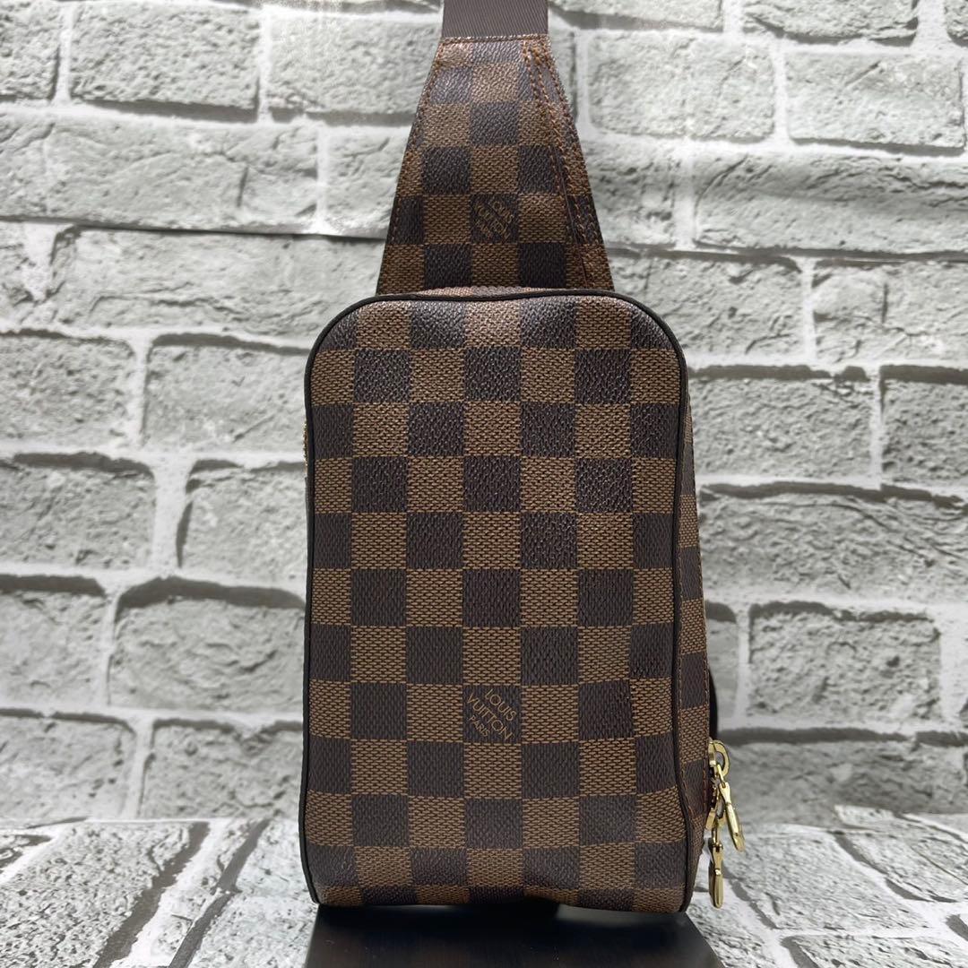 【美品】ルイヴィトン ボディバッグ 斜め掛け ジェロニモス ダミエ エベヌ