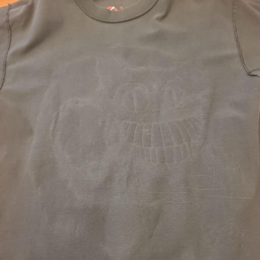 90s チェシャ猫Tシャツ 黒　不思議の国のアリス　M