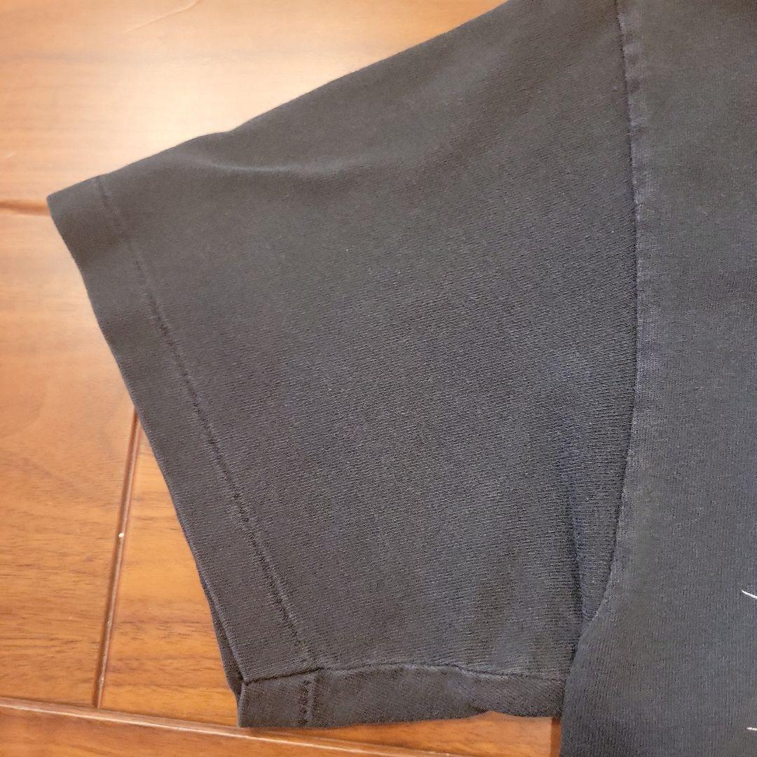 90s チェシャ猫Tシャツ 黒　不思議の国のアリス　M