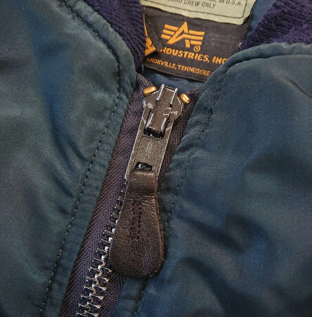 ALPHA✨MA-1 ネイビーグリーン L キルティング USA製 アルファ