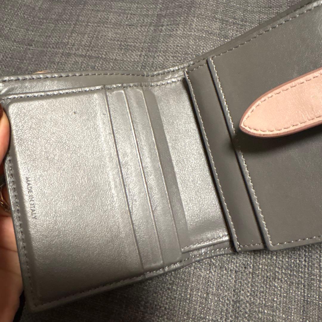 CELINE 2つ折り財布 グレー ピンク