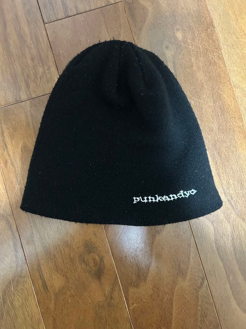 punkandy 黒 ニット帽 グラフィックロゴ