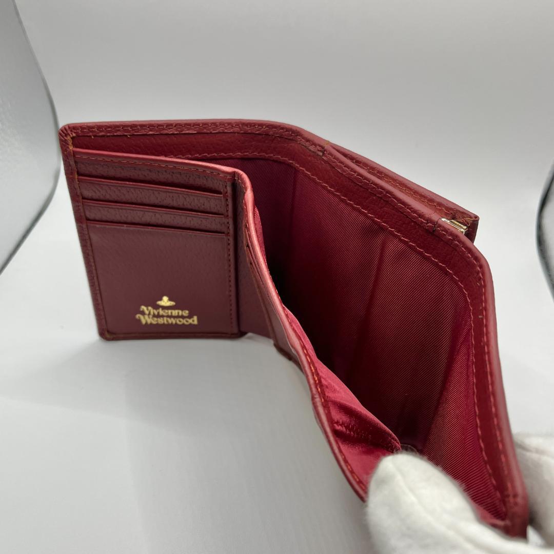 大人気 Vivienne Westwood 特価 がま口 折財布 エンジ赤 人気