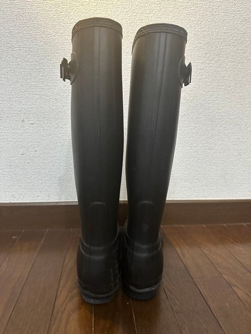HUNTER ブラック 長靴 バックル付き　22.5〜23cm