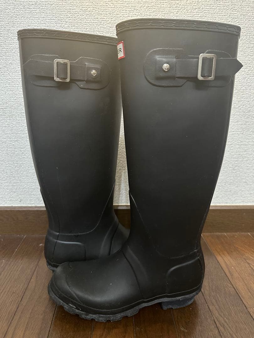 HUNTER ブラック 長靴 バックル付き　22.5〜23cm