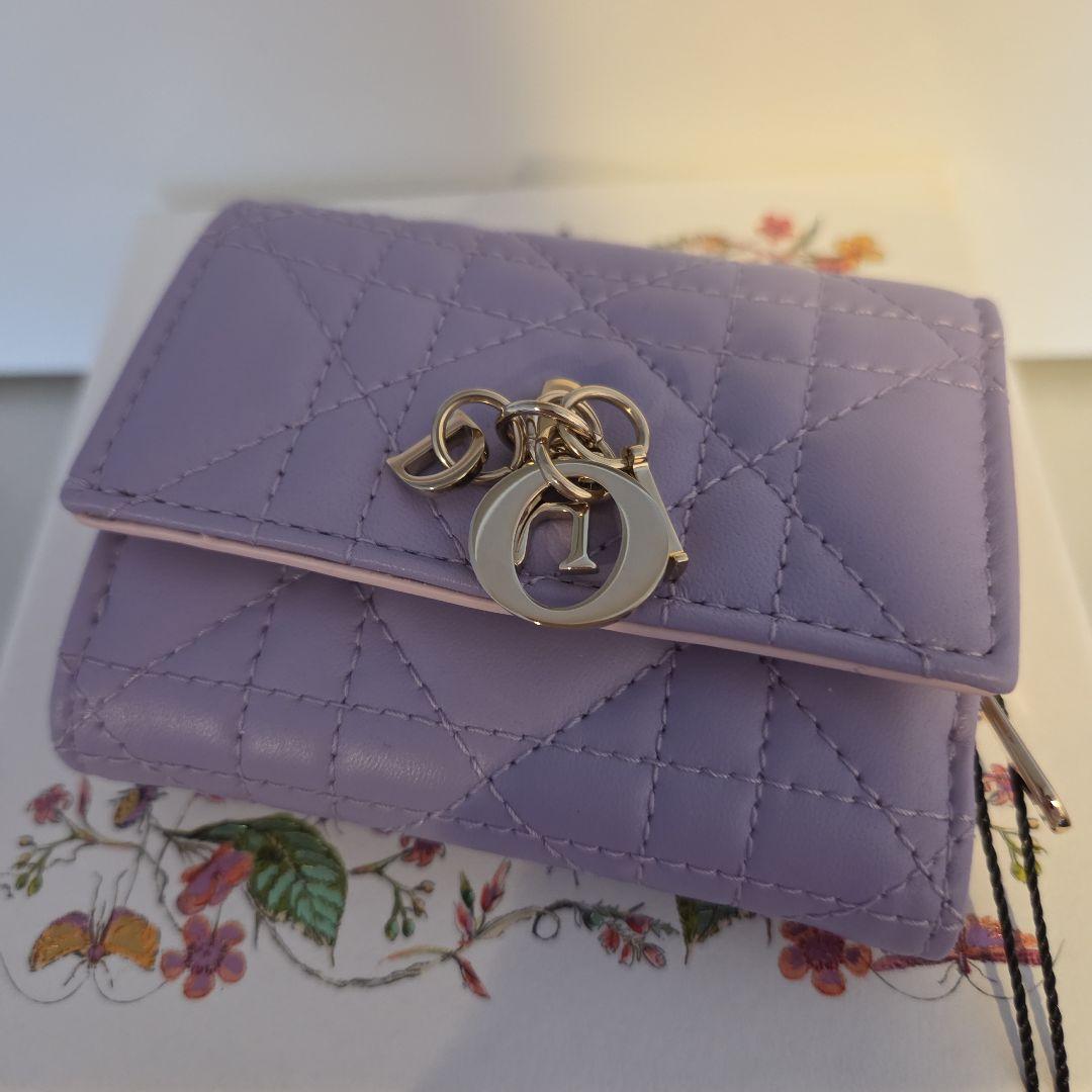Dior ラベンダー 三つ折り財布
