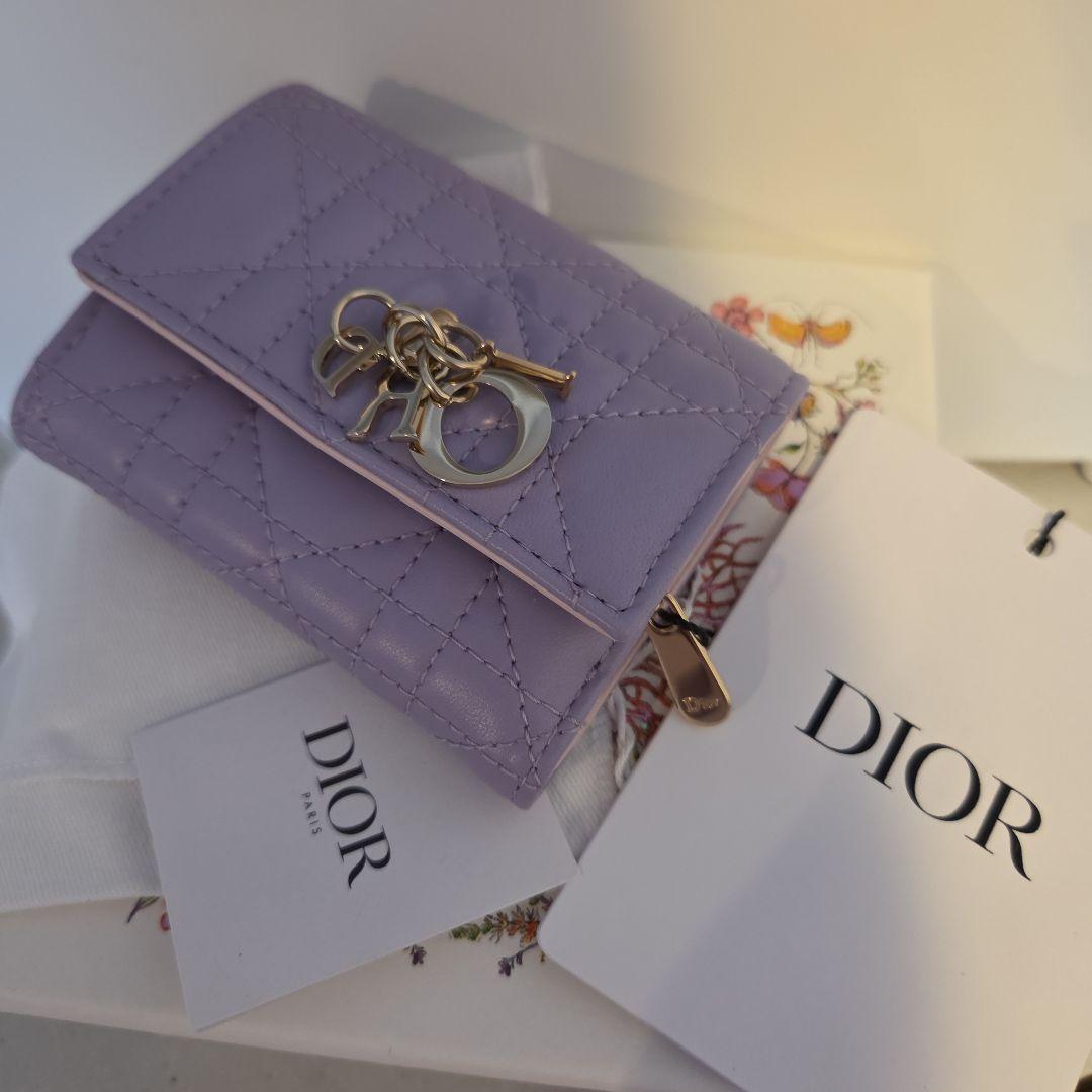 Dior ラベンダー 三つ折り財布