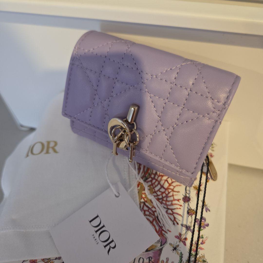 Dior ラベンダー 三つ折り財布