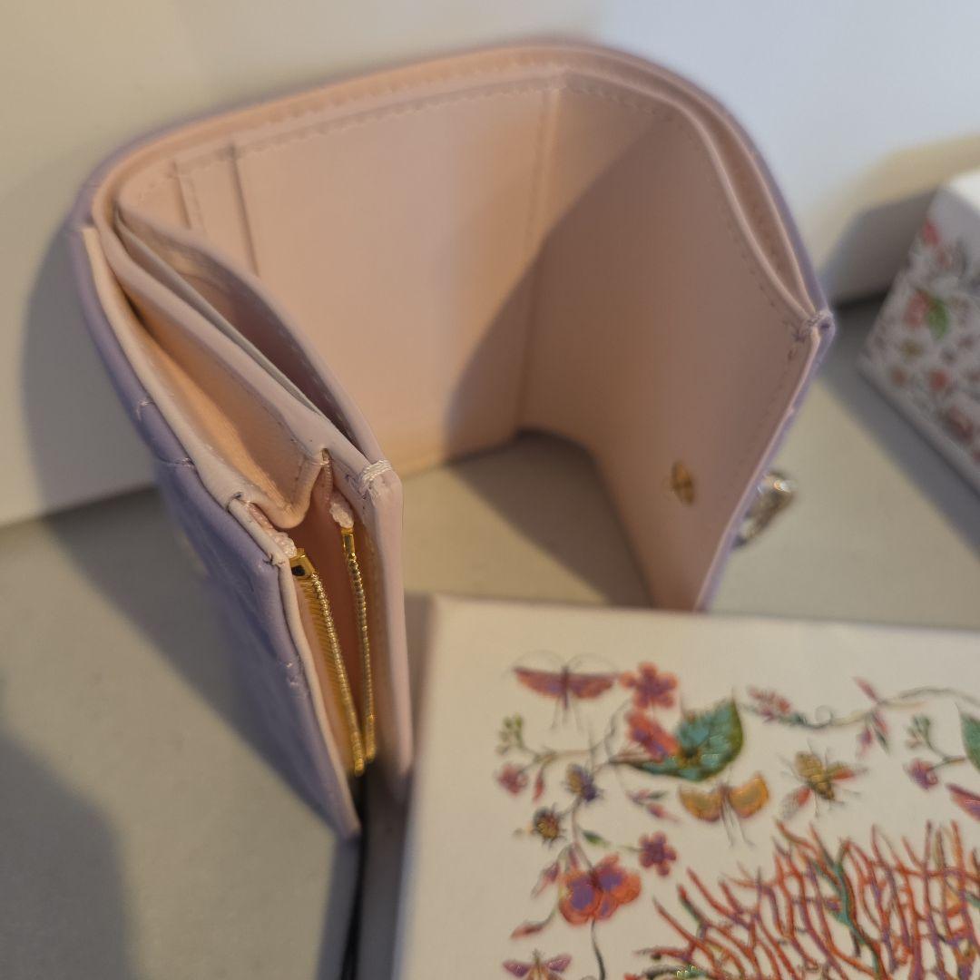 Dior ラベンダー 三つ折り財布