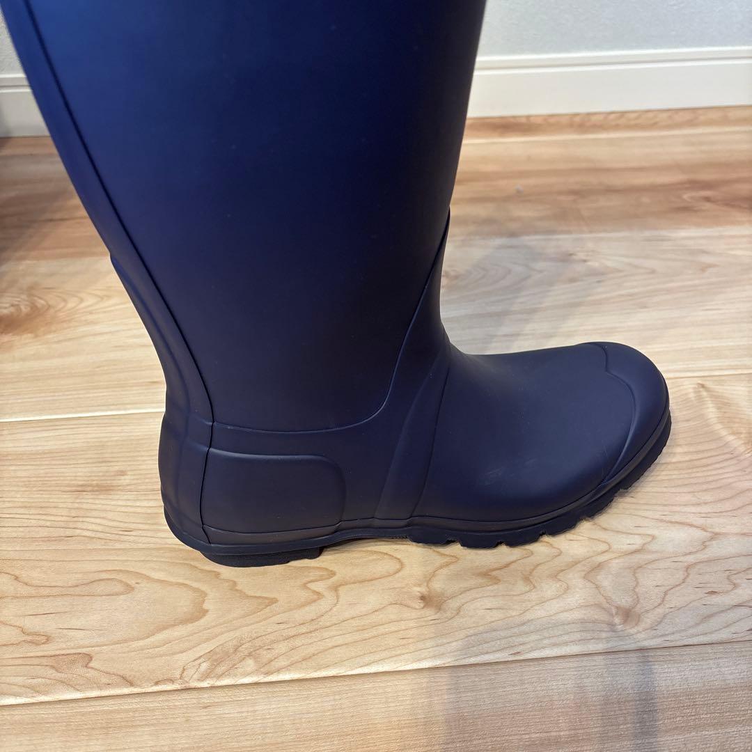 【ほぼ新品】HUNTER ネイビー 長靴 バックル付き
