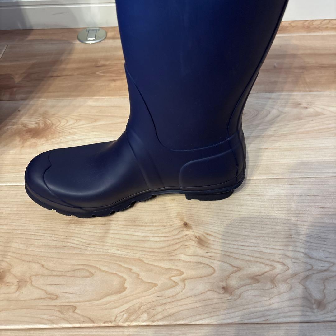 【ほぼ新品】HUNTER ネイビー 長靴 バックル付き