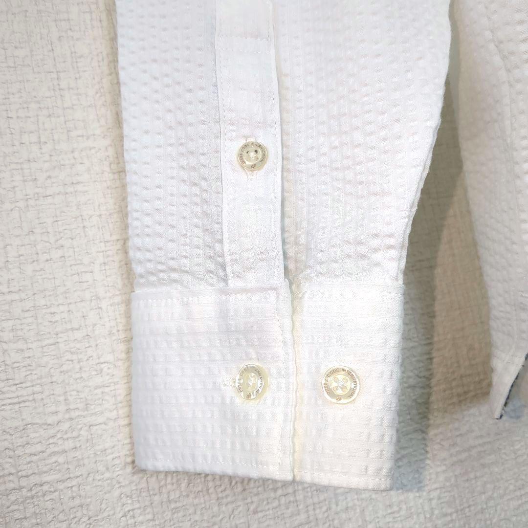 【美品】ZOY ゾーイ シアサッカーボタンダウンシャツ 刺繍ロゴ 刻印ボタン 2