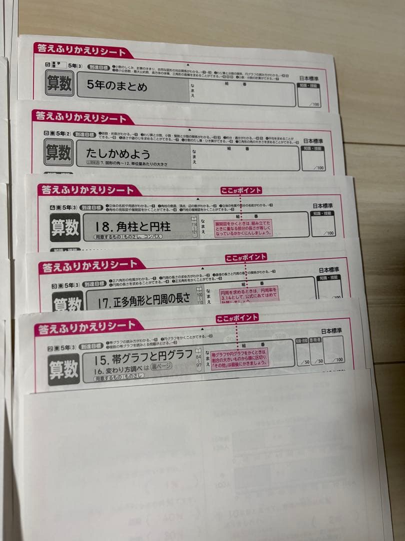 カラーテスト　5年生 東京書籍　日本標準