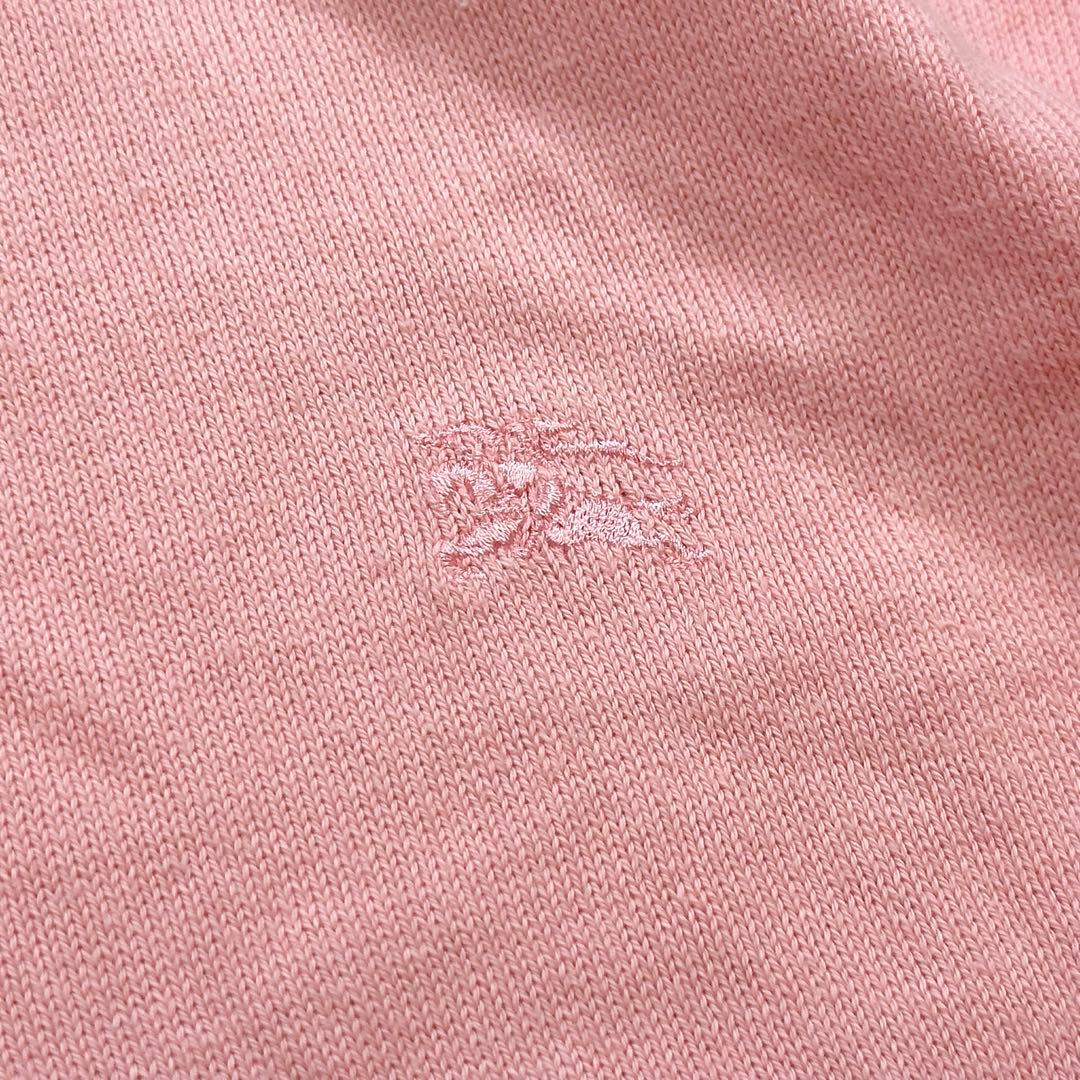 【美品】BURBERRY 金ボタン コットンニットポロシャツ ピンク 38