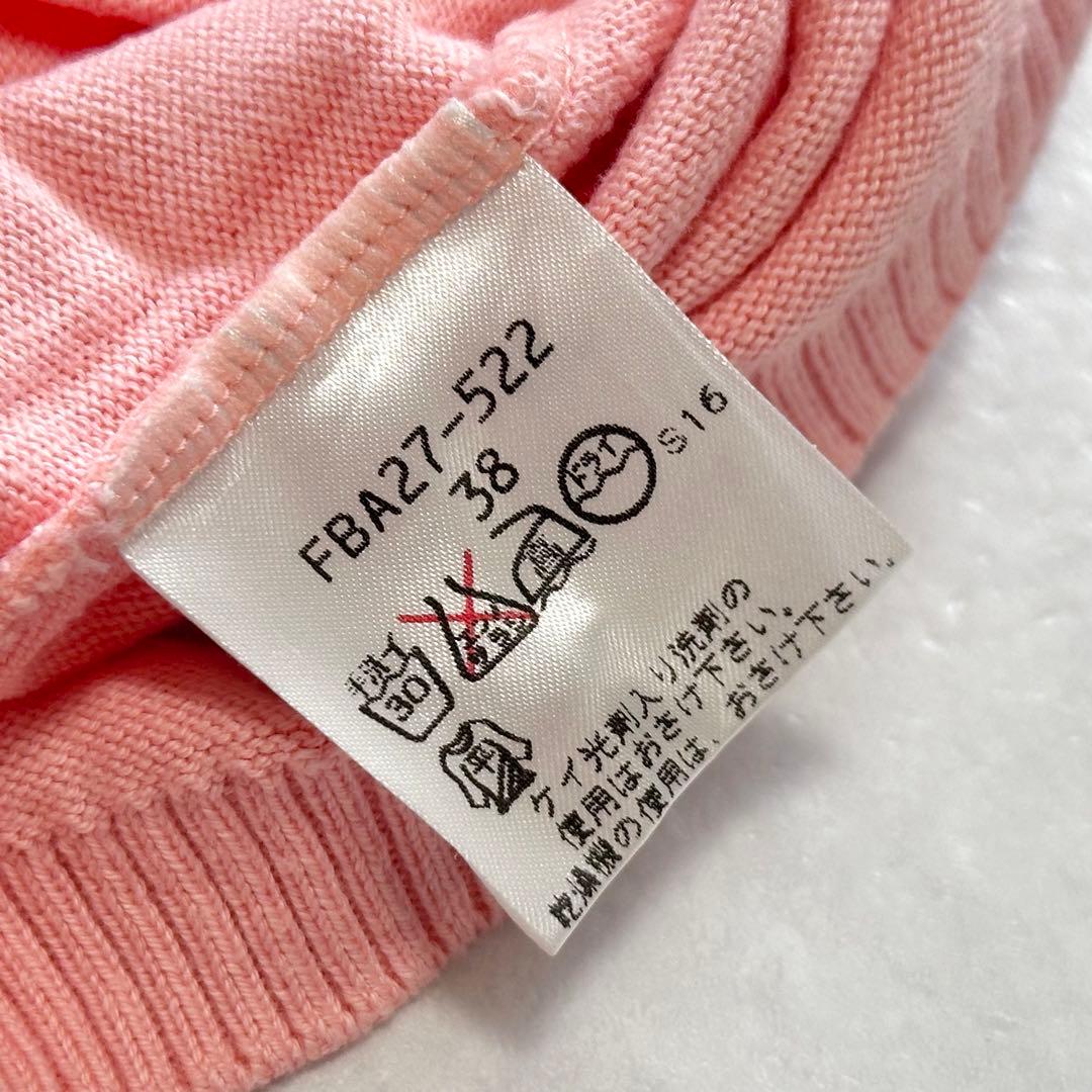 【美品】BURBERRY 金ボタン コットンニットポロシャツ ピンク 38