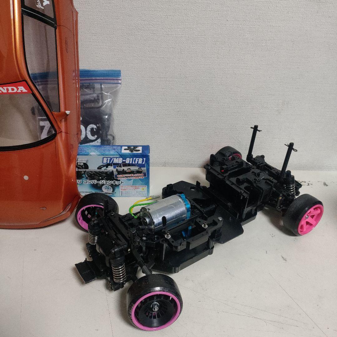 タミヤBT-01、MRC二駆ドリコンバージョンキット組込み済、シビックボディ付き