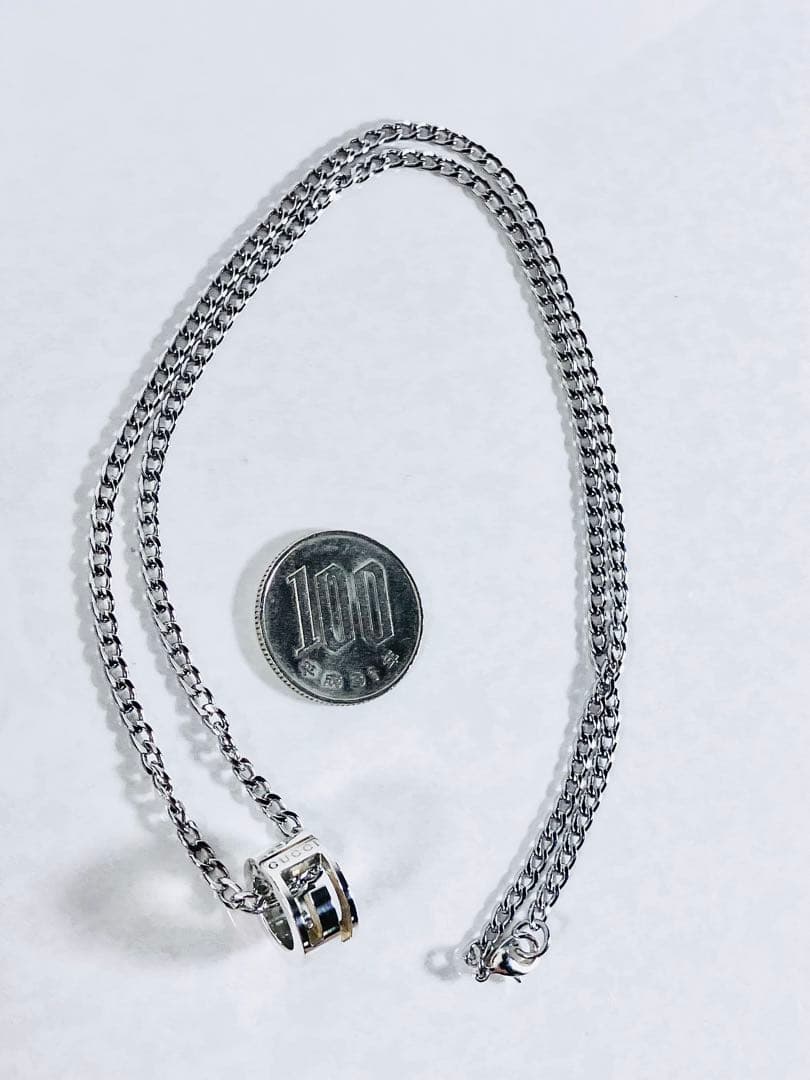 【超美品】GUCCI ネックレス トップSV925＋社外喜平チェーン 男女兼用