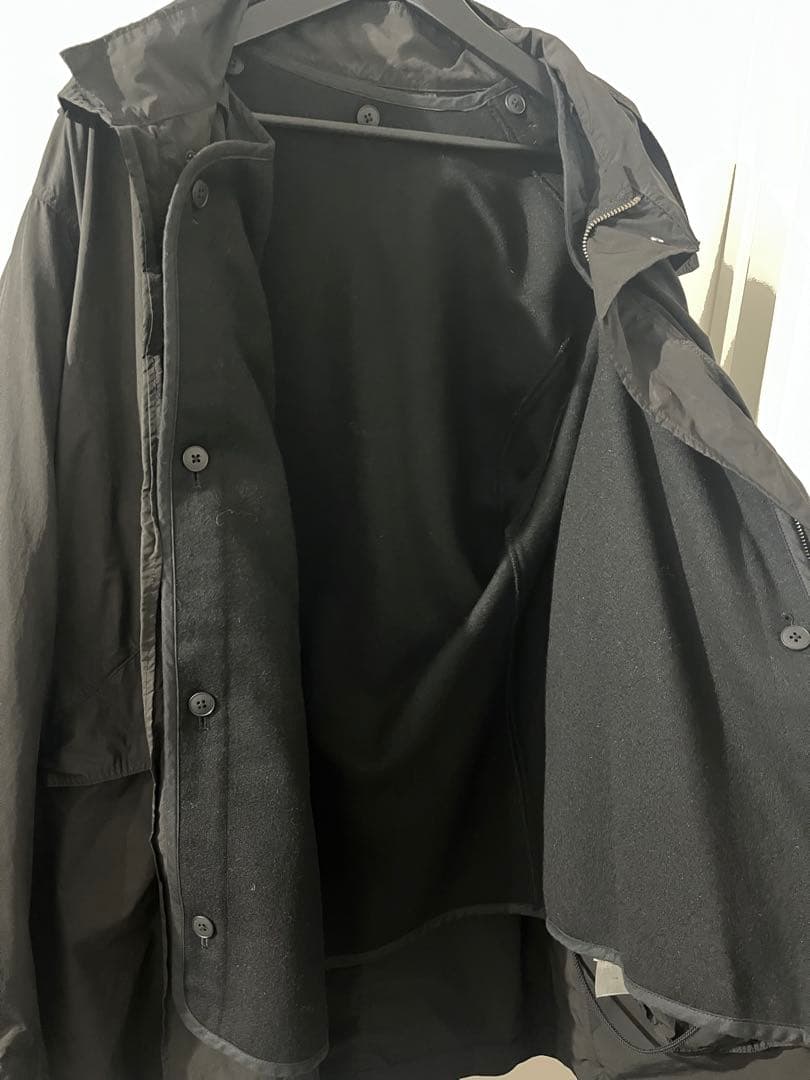 ATON AIR WEATHER SHORT MODS COAT サイズ 6 黒