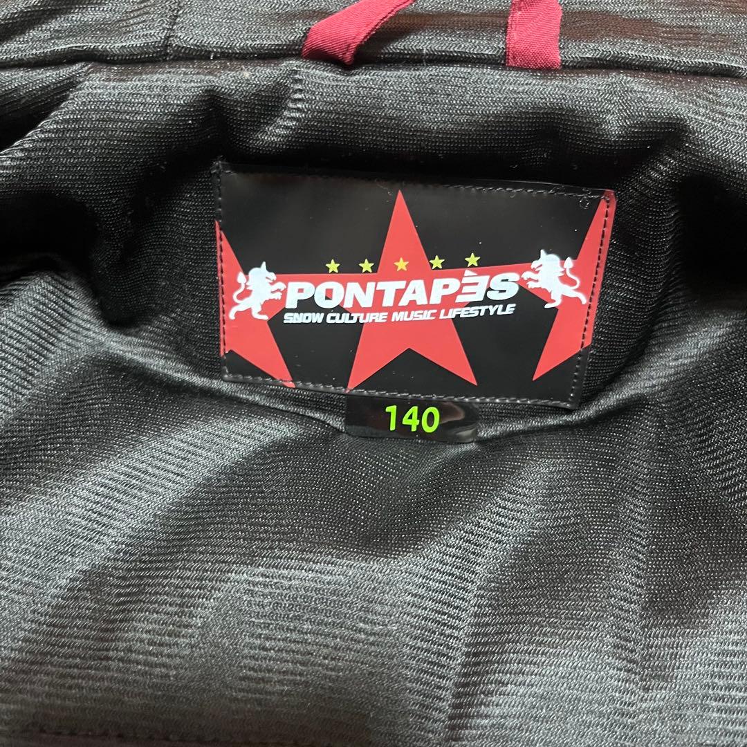 【美品】PONTAPS スキーウェア 上下セット140cm リフト券入れ付き