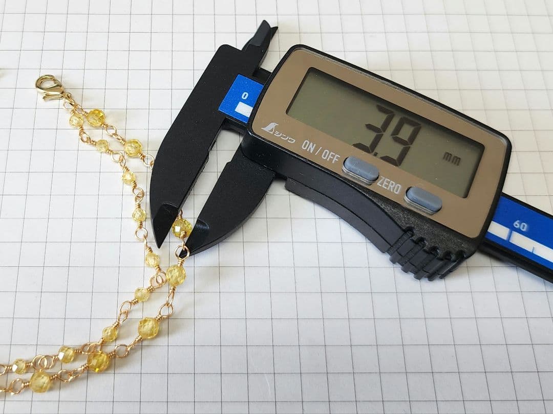 ぽんぽんジルコンダブルブレスレット14kgf