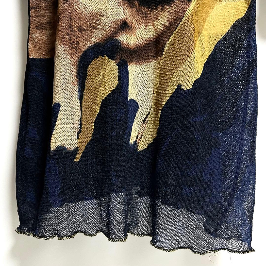 希少 ヴィンテージ　GAULTIER ウルフ カットソー パワーネット　M