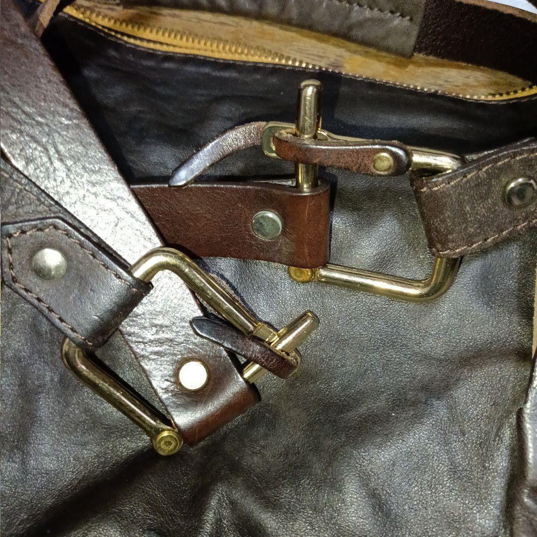 希少■DIESEL BLACK GOLD オールレザー 2WAYショルダーバッグ