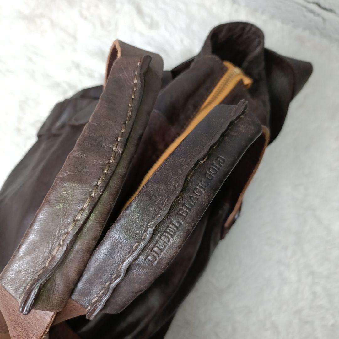 希少■DIESEL BLACK GOLD オールレザー 2WAYショルダーバッグ