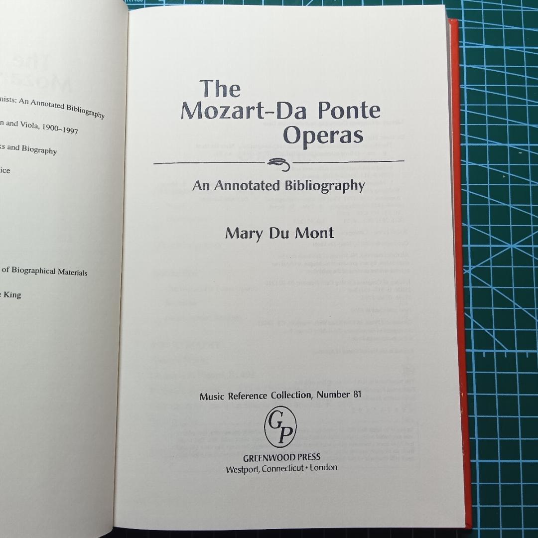 The Mozart-Da Ponte Operas■モーツァルト研究