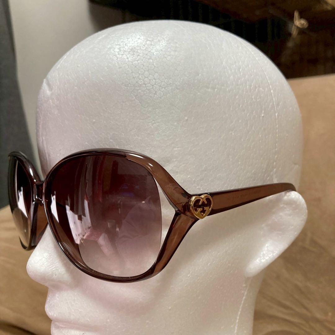 GUCCI サングラス ハートモチーフ ロゴ グラデーション ブラウン