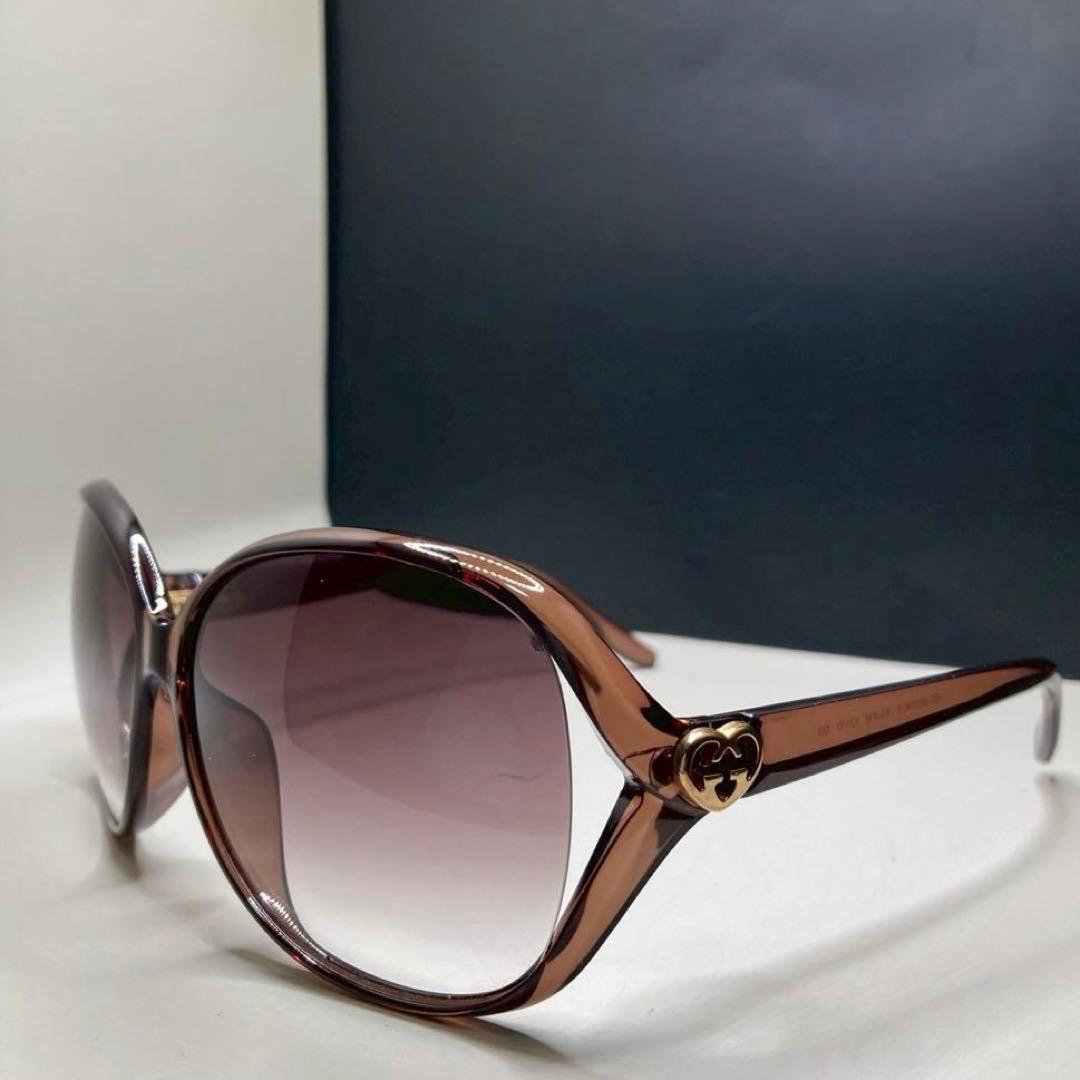 GUCCI サングラス ハートモチーフ ロゴ グラデーション ブラウン