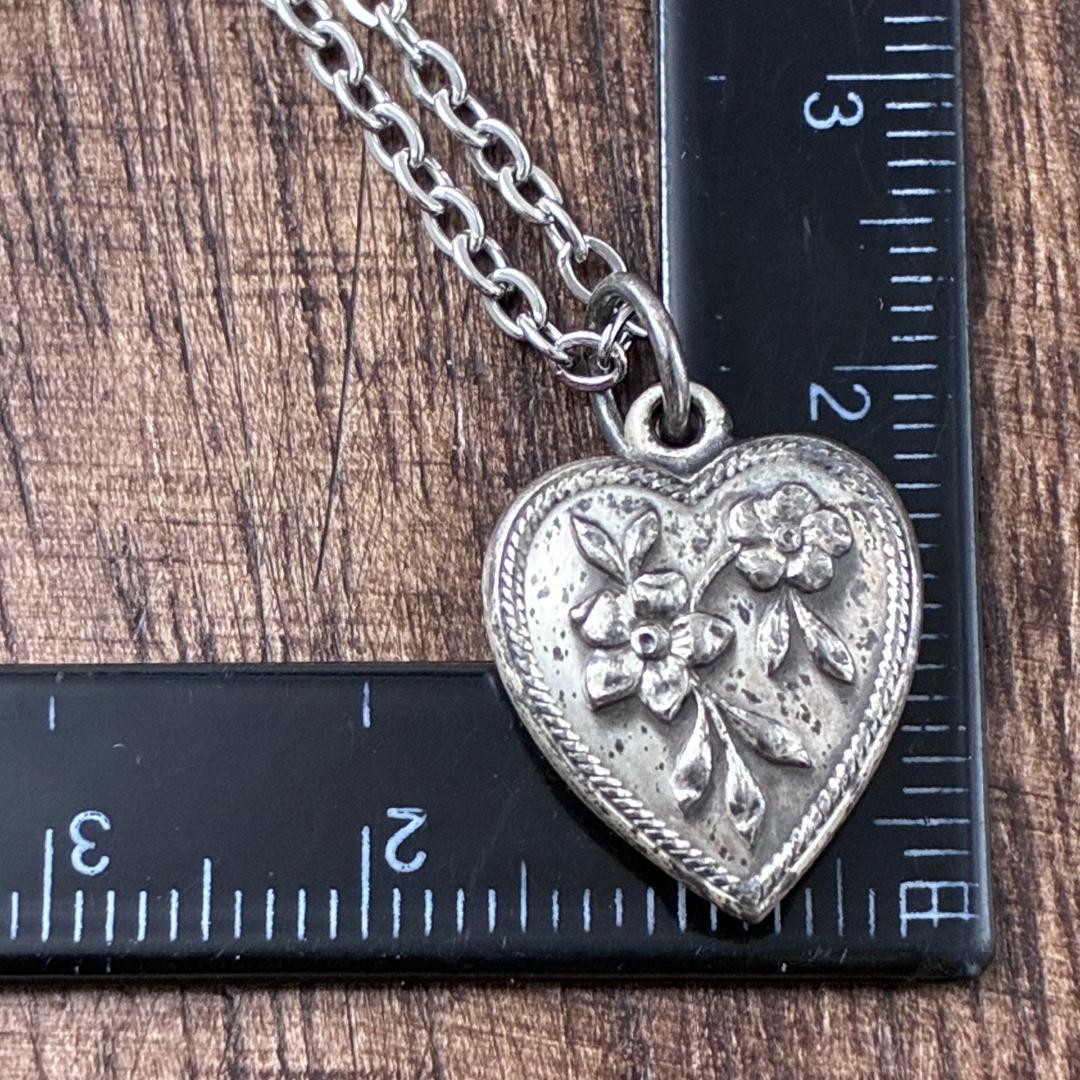 スウィートハートジュエリー勿忘草 花 シルバー ヴィンテージ ネックレスNAV●