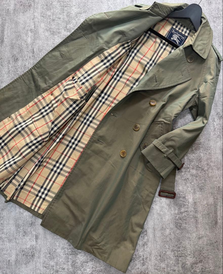 Burberry バーバリー　ヴィンテージ　トレンチコート　玉虫　大きめサイズ