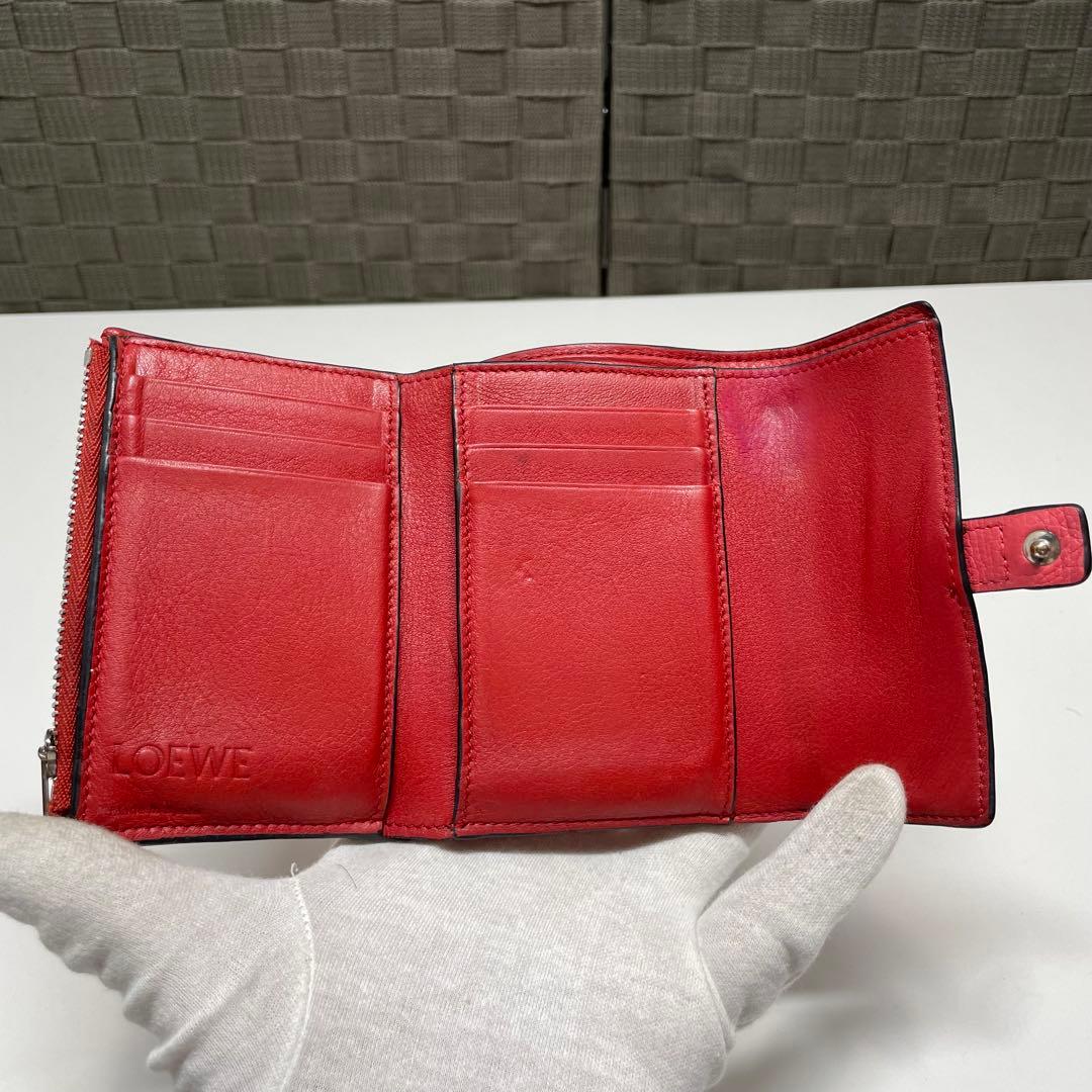m*️様 LOEWE バーティカルウォレット　スモール　レザー 三つ折り財布 ピ