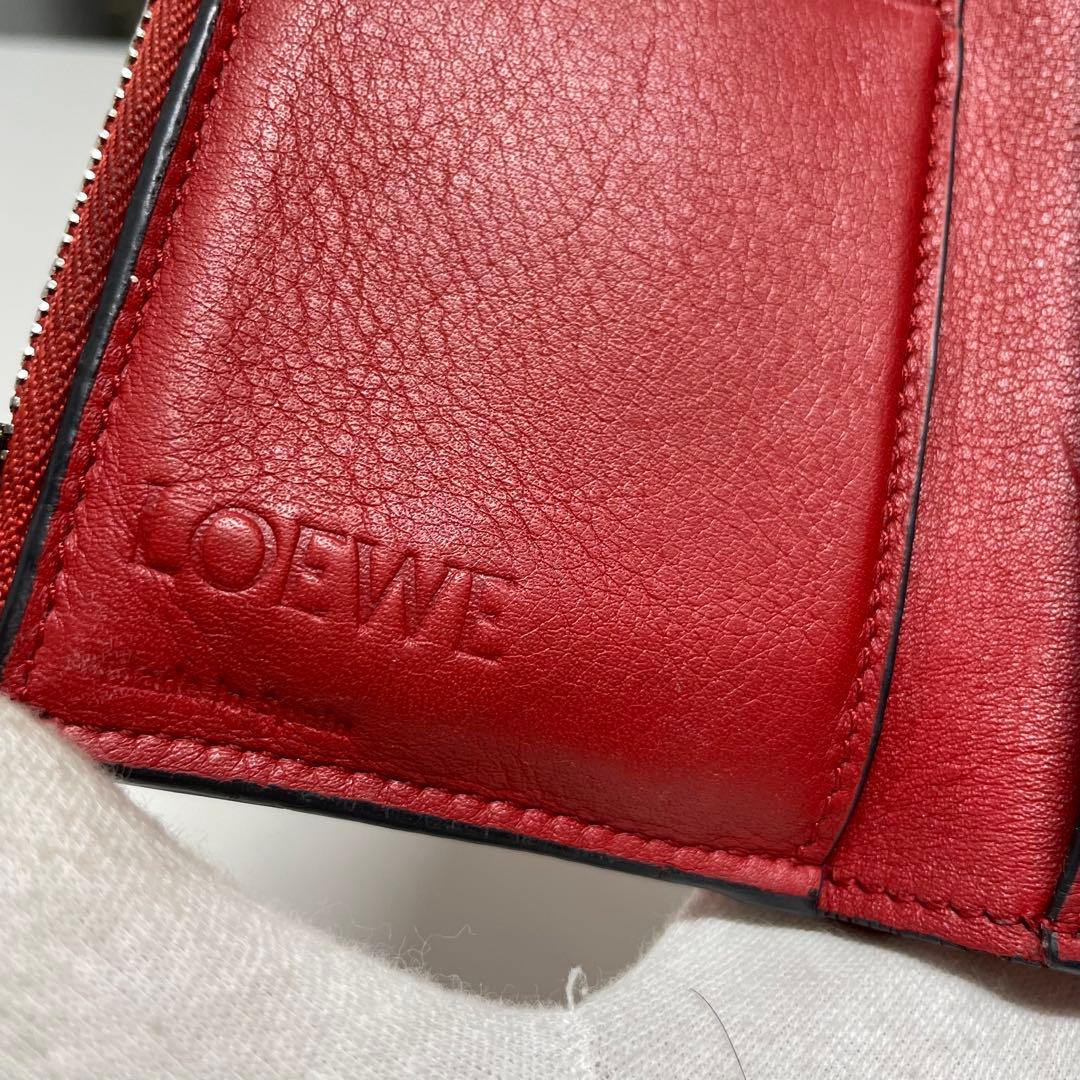 m*️様 LOEWE バーティカルウォレット　スモール　レザー 三つ折り財布 ピ