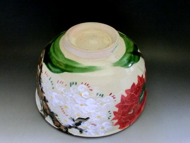 菓子鉢■京焼「晴香造」透かし 桜 紅葉 春秋 菓子器 古美術 時代物 骨董品■