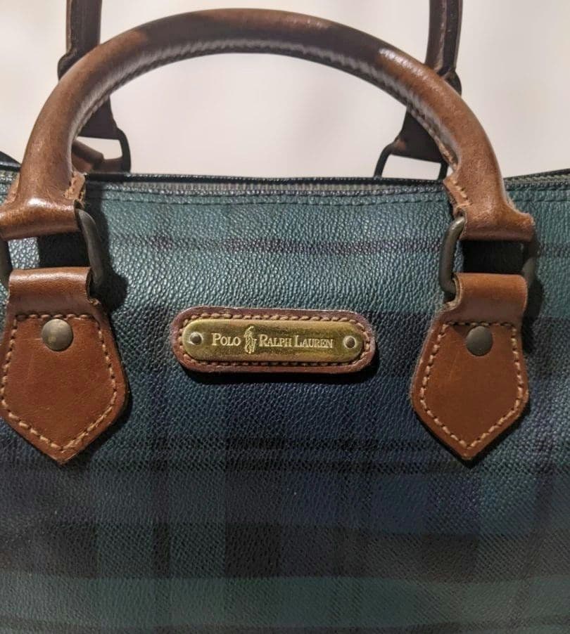 ●RALPH LAUREN 　ラルフローレン タータンチェック ミニボストン