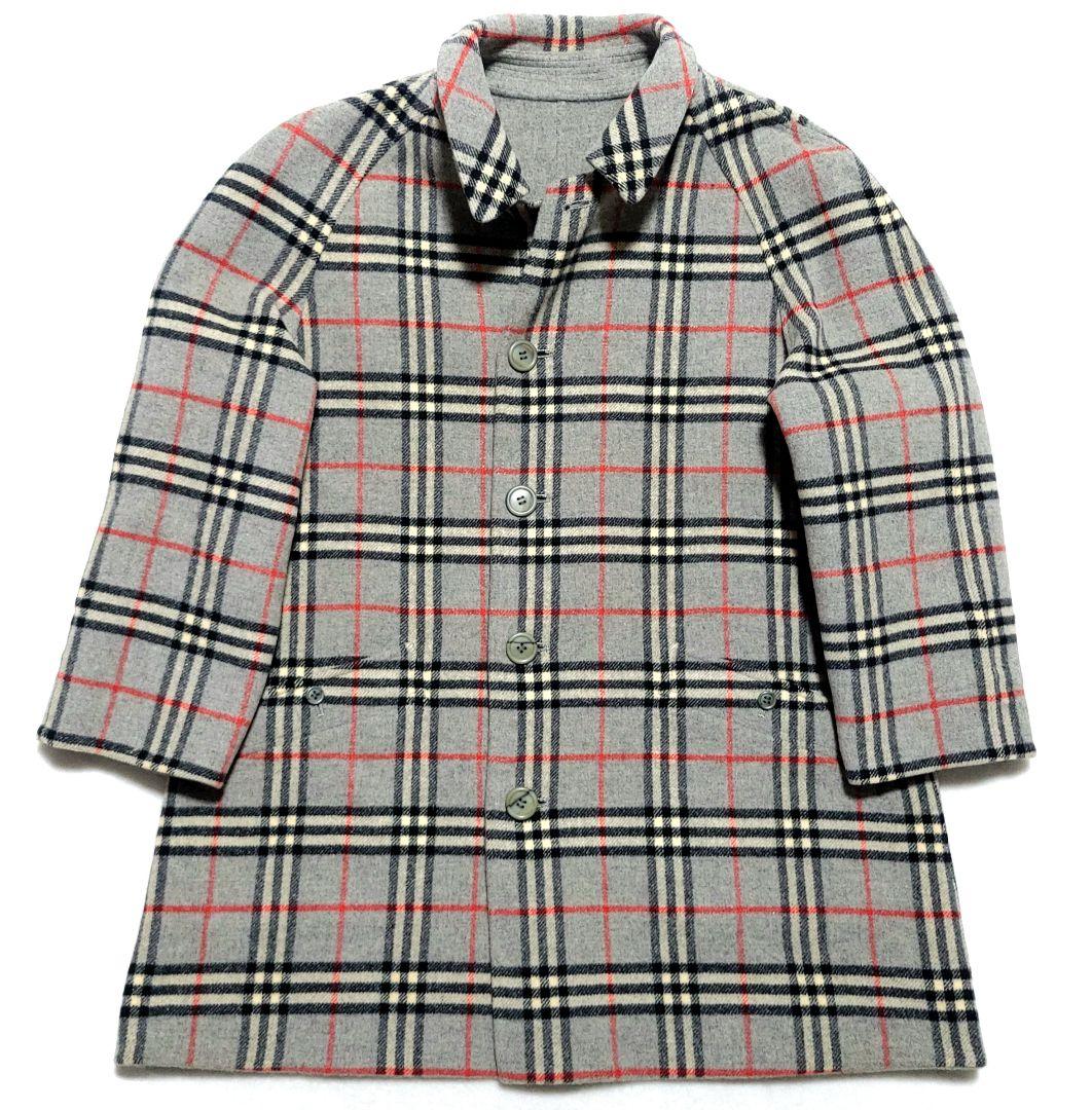 BURBERRY　ウールコート ノバチェック　リバーシブル 大きいサイズ グレー