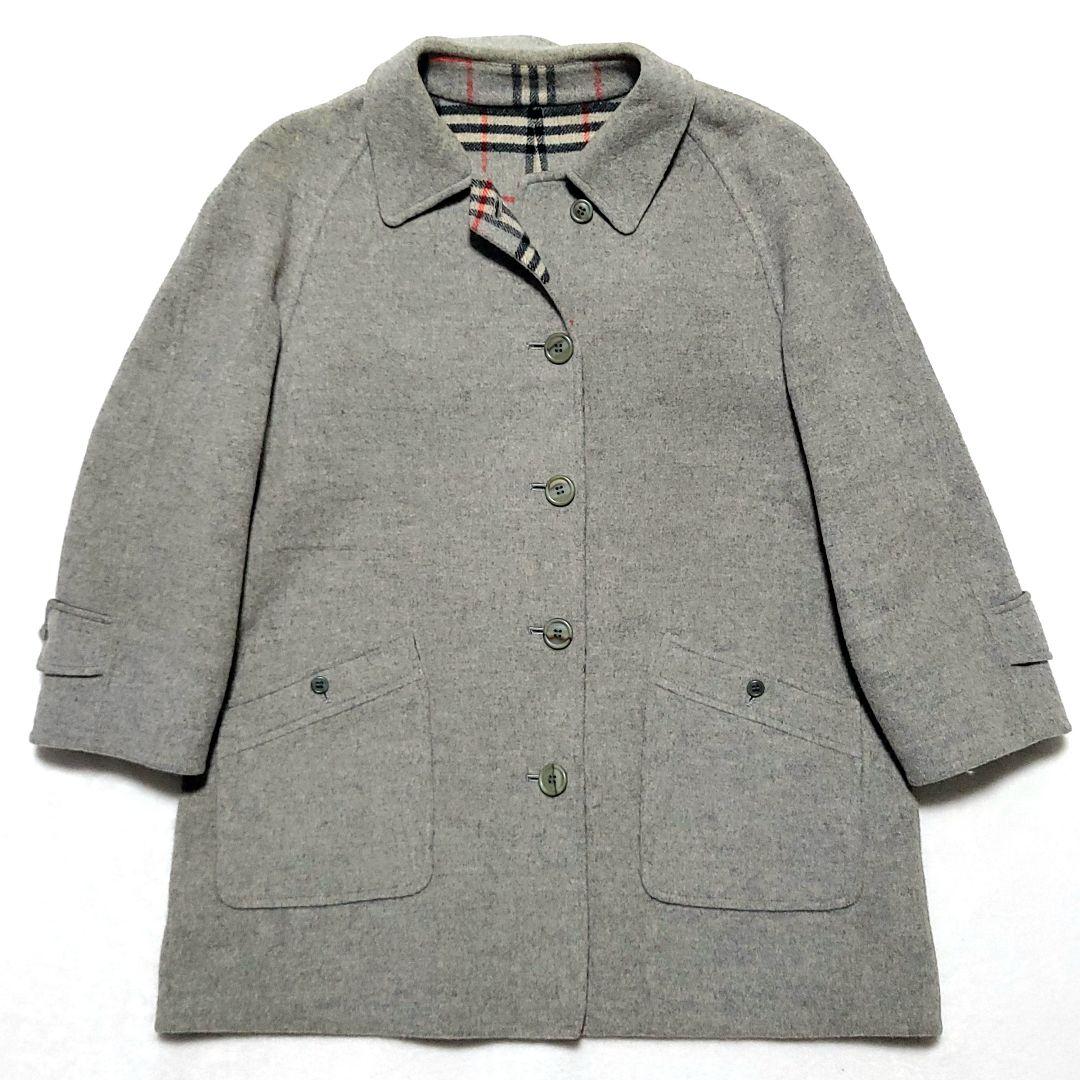 BURBERRY　ウールコート ノバチェック　リバーシブル 大きいサイズ グレー