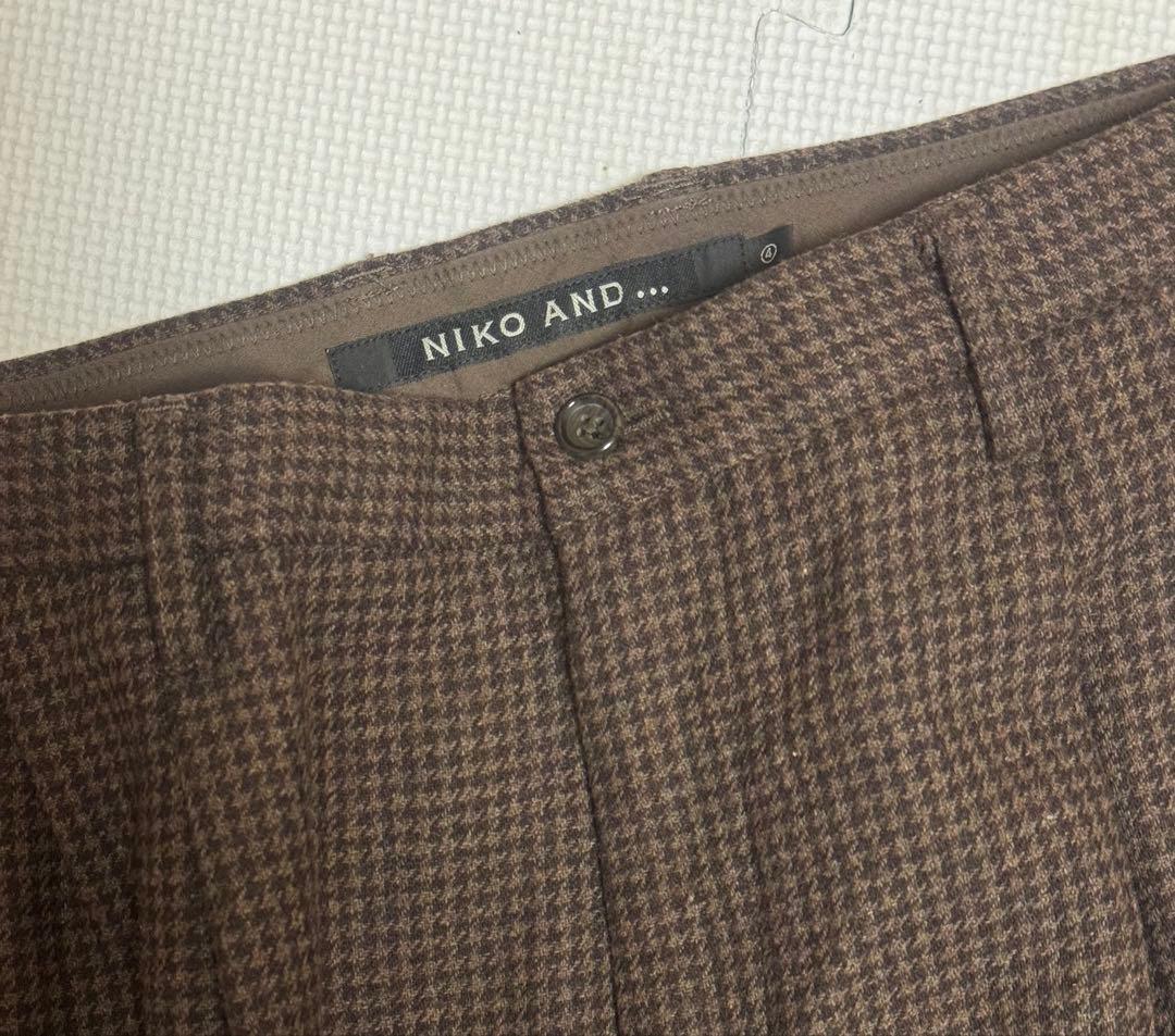 nikoand... ニコアンド　 セットアップ　メンズＬ　千鳥柄　ブラウン