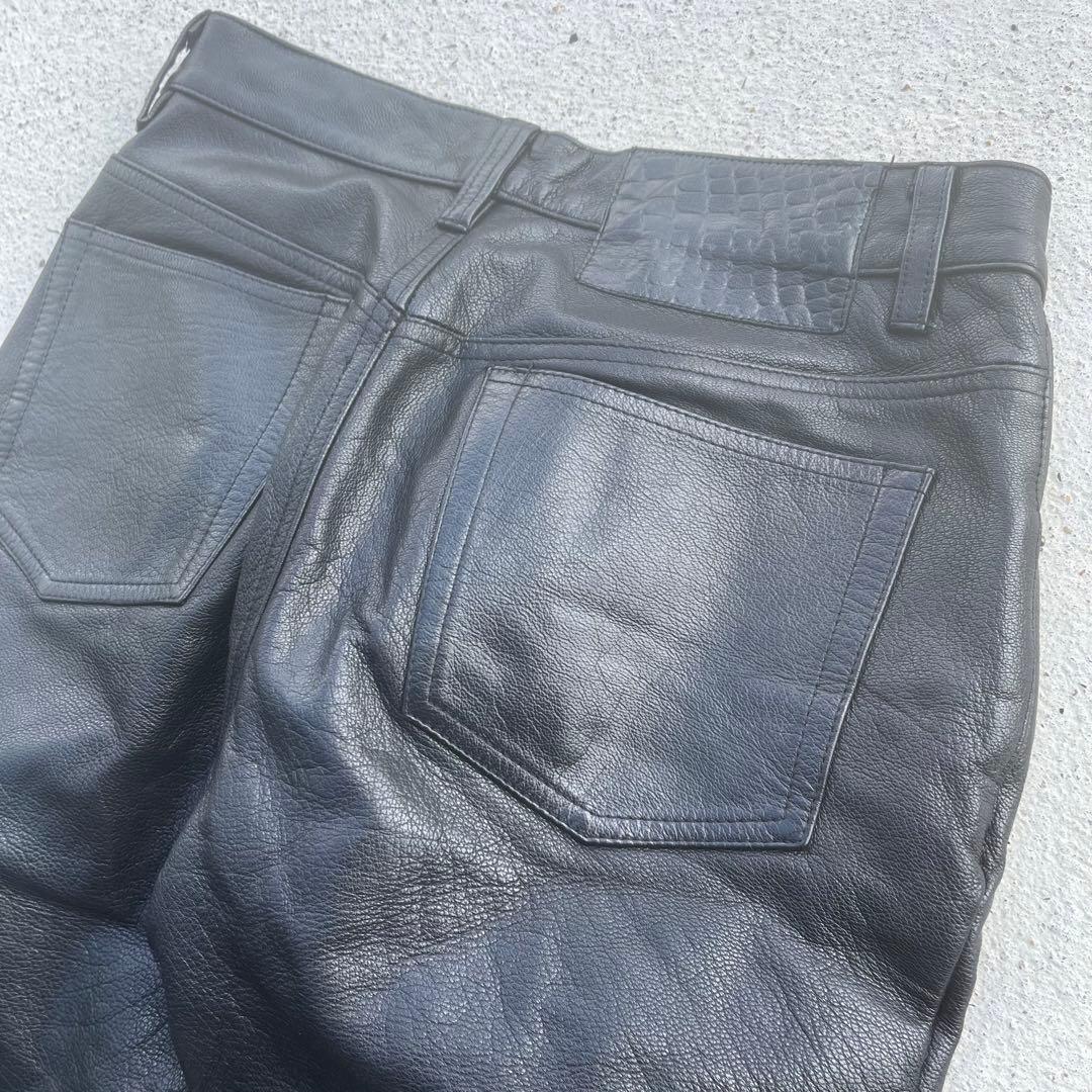 【名作】80s FICCE フィッチェ レザーパンツ カウレザー M ドン小西