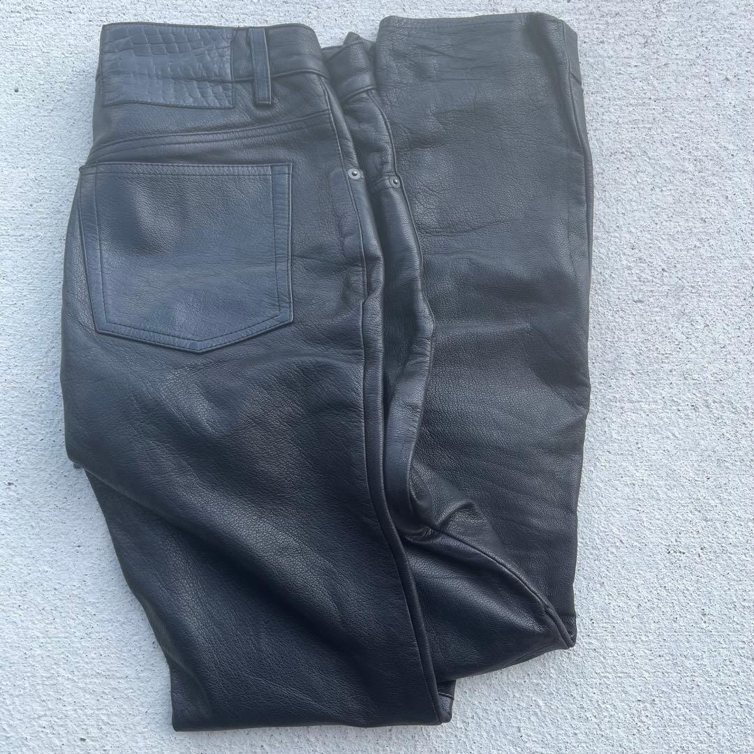 【名作】80s FICCE フィッチェ レザーパンツ カウレザー M ドン小西