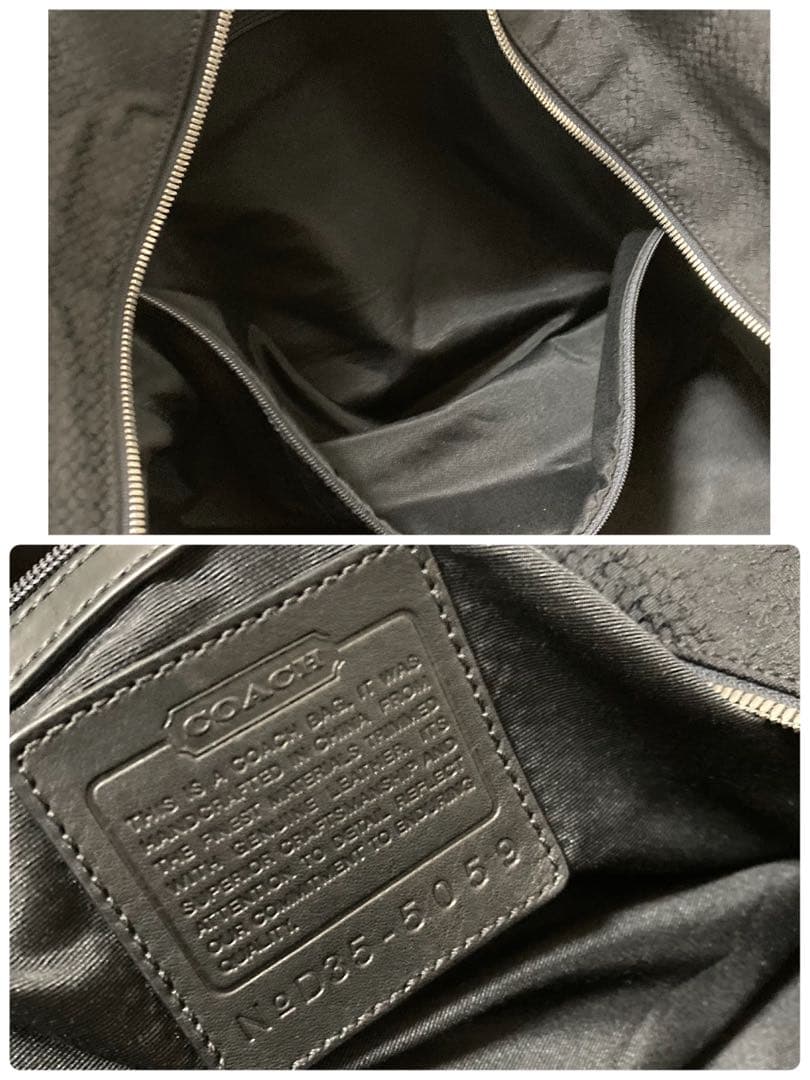【美品】オールドコーチ5059 2way ボストンバッグ　ミニシグネチャー　黒